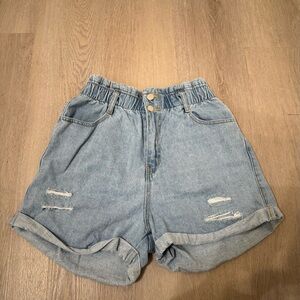Aaron and Amber Light Denim Shorts